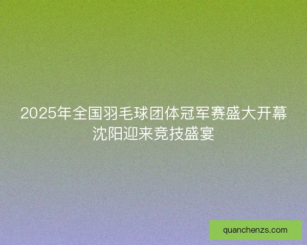 2025年全国羽毛球团体冠军赛盛大开幕沈阳迎来竞技盛宴
